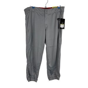 NWT Rawlings Gray Low Rise Belted Softball Baseball Pants Women’s X-Large